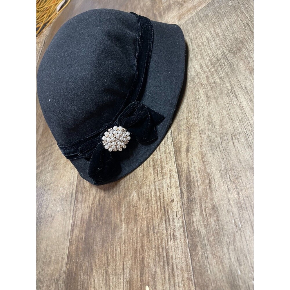 Indigo Soul Hat Womens Black with Bow One Size